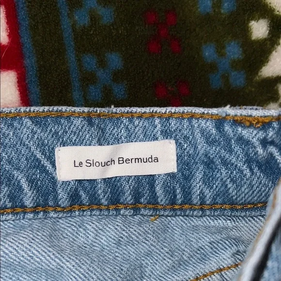 Frame Denim Light Wash Distressed Jean Le Slouch Bermuda 25 - Picture 3 of 5